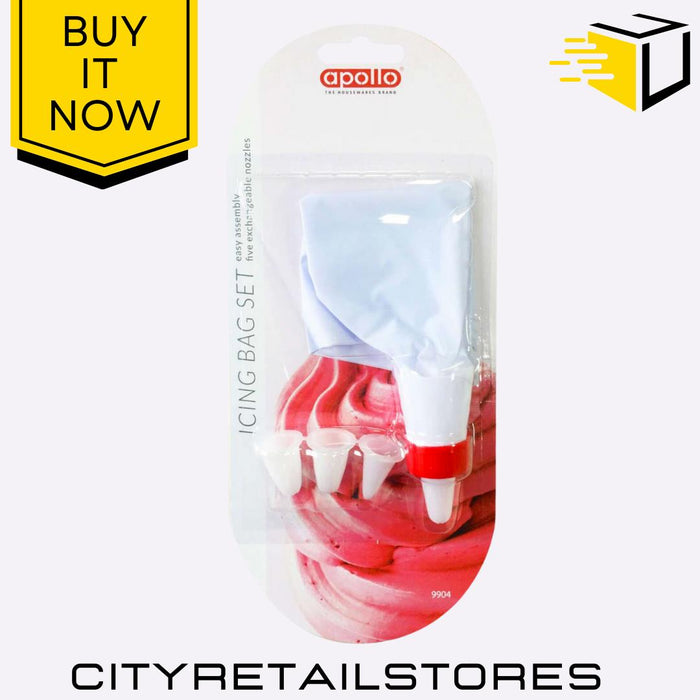 Apollo Icing Bag Set With 3 Nozzles Reusable Piping Bag For Cake Decorating