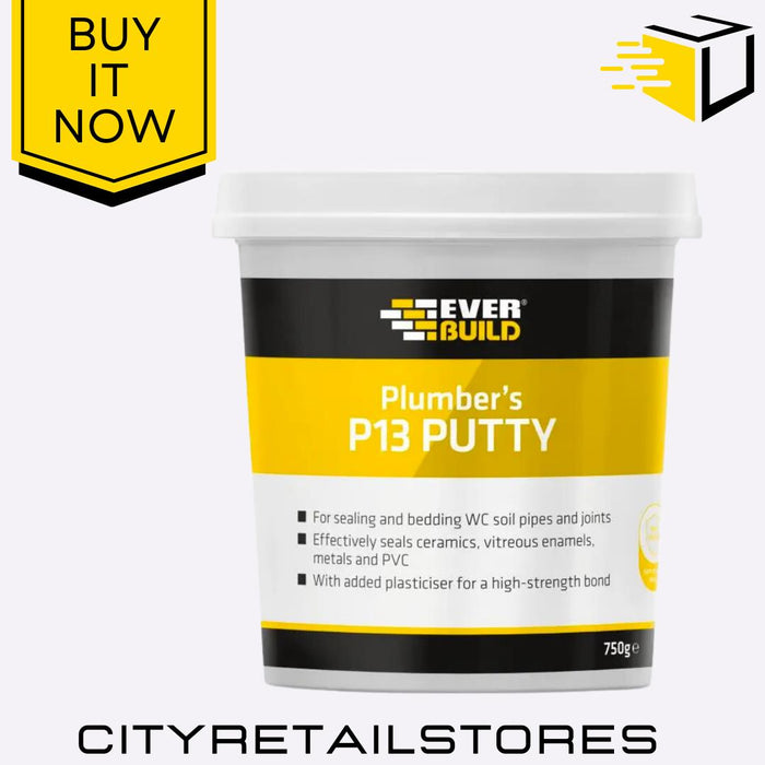 P13 Plumbers Putty Waterproof, Strong Sealant for Pipes & Drain 750g Everbuild