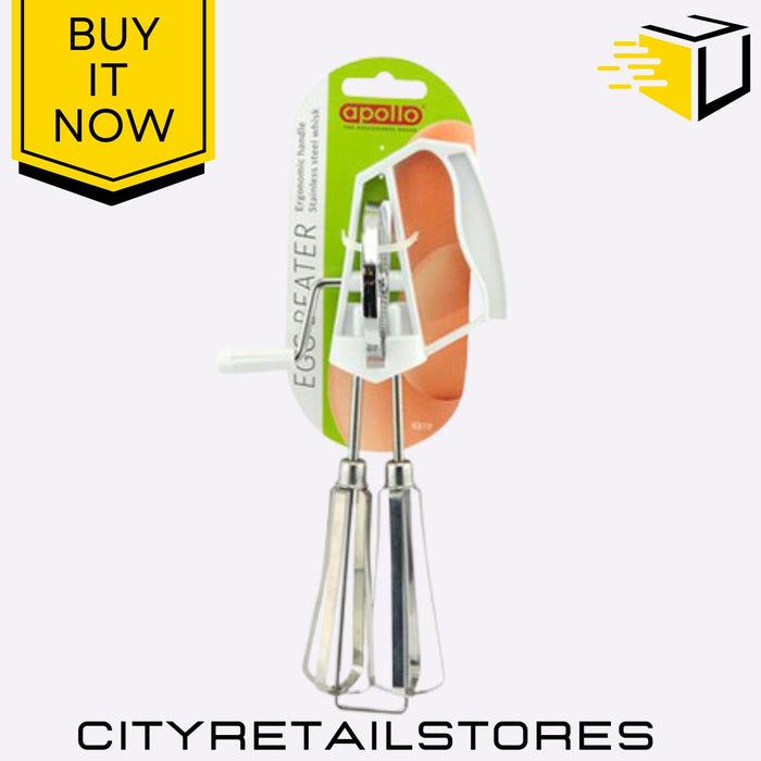 Apollo Egg Beater Whisk Handheld Kitchen Mixer for Beating & Mixing Eggs