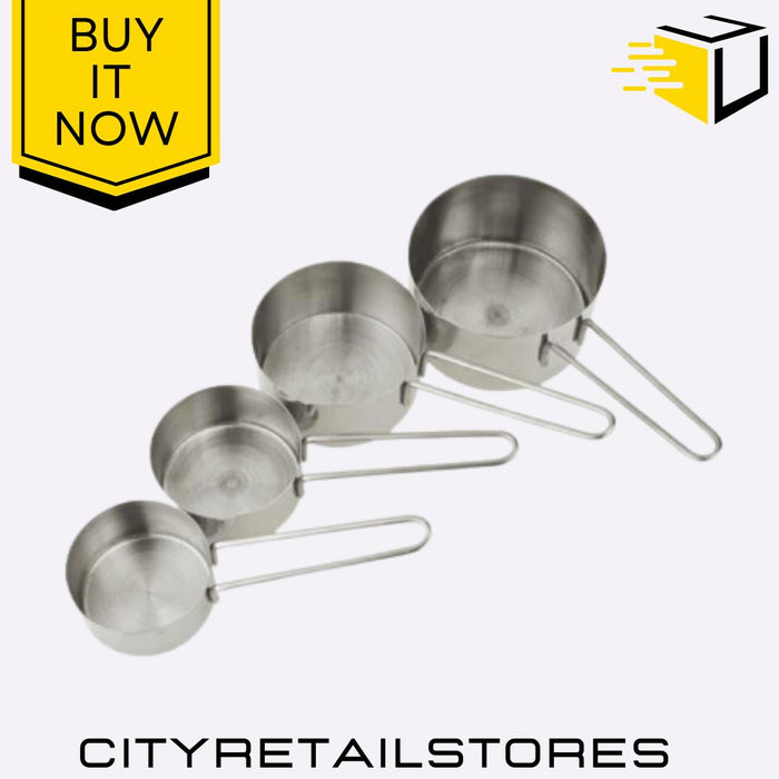 Stainless Steel Measuring Cups Durable Kitchen Measuring Tools Set of 4 Apollo