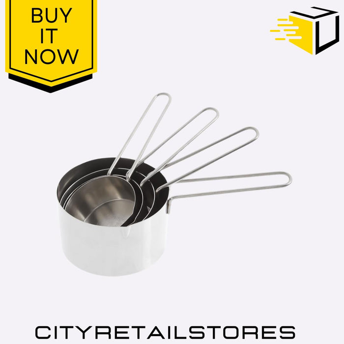 Stainless Steel Measuring Cups Durable Kitchen Measuring Tools Set of 4 Apollo