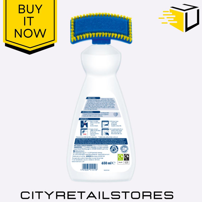 Dr Beckmann Carpet Pet Stain & Odour Remover Fast-Acting Cleaning Solution 650ml