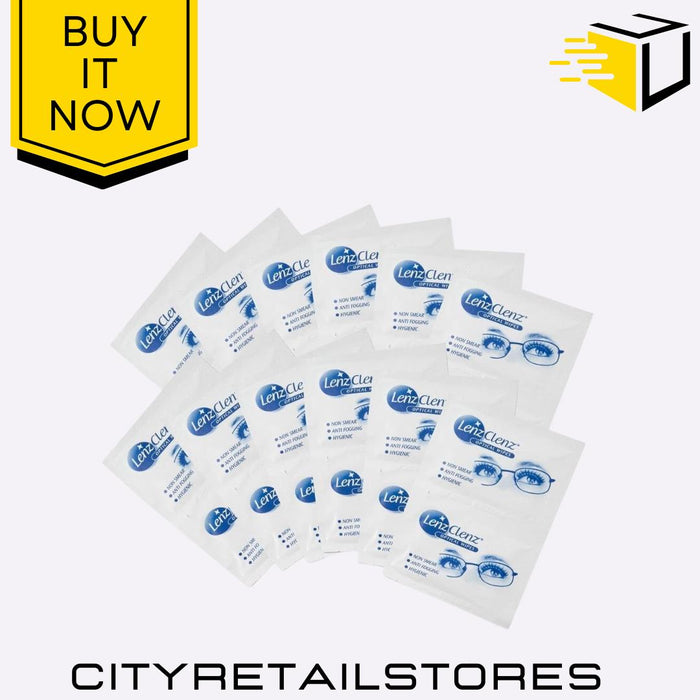 Lenz Clenz Anti-Fog Non-Smear Lens Cleaner For Glasses 30 Optical Wipes Acana