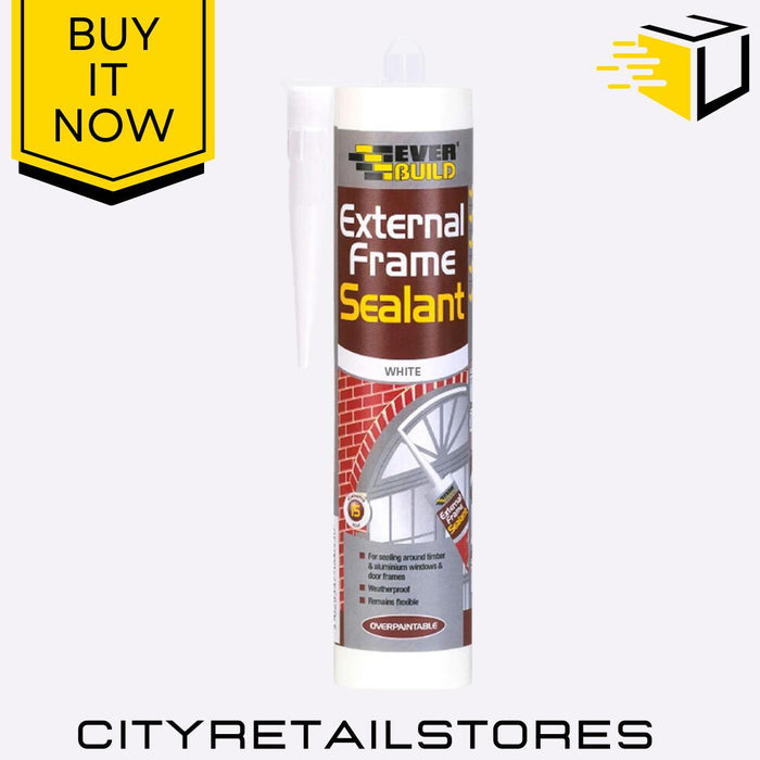 Everbuild External Frame Sealant White Flexible Weatherproof Sealant 290ml