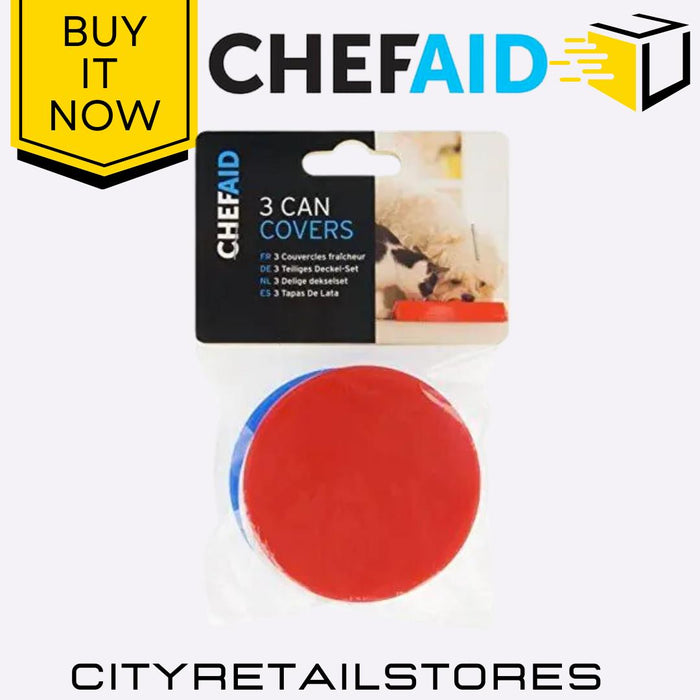 Chef Aid 3 Can Covers 7.5cm Reusable Food Storage Lids Perfect for Cans
