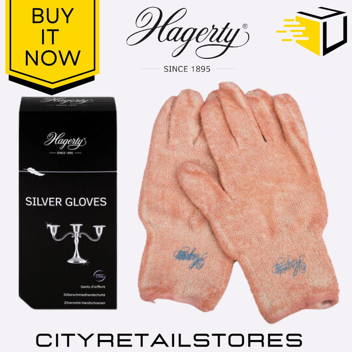 Hagerty Silver Gloves Jewelry Cleaner Polishing Cloth For Tarnish Removal 1 Pair