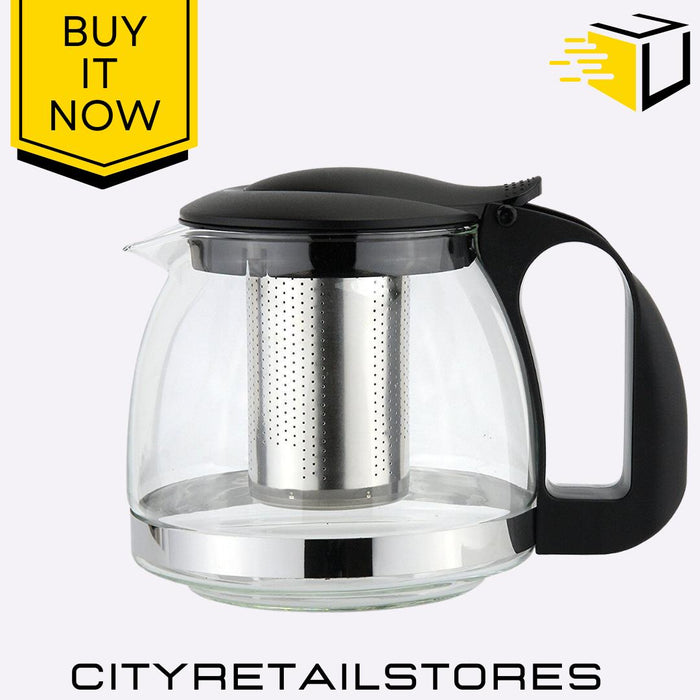 Apollo Glass Teapot with Strainer Heat Resistant Tea Pot Loose Leaf & Tea 600ml