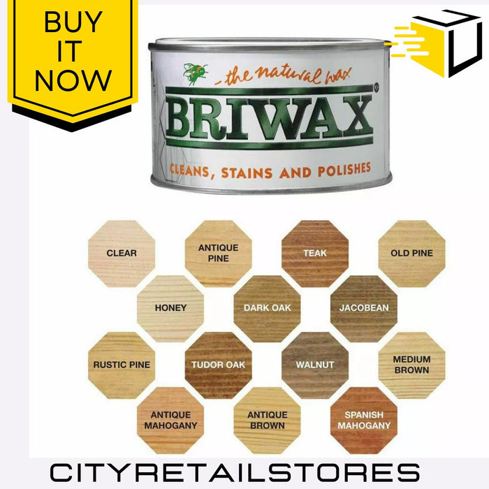 400g Furniture Stain Wax Polish Cleaner Restorer All Colours 400g Briwax