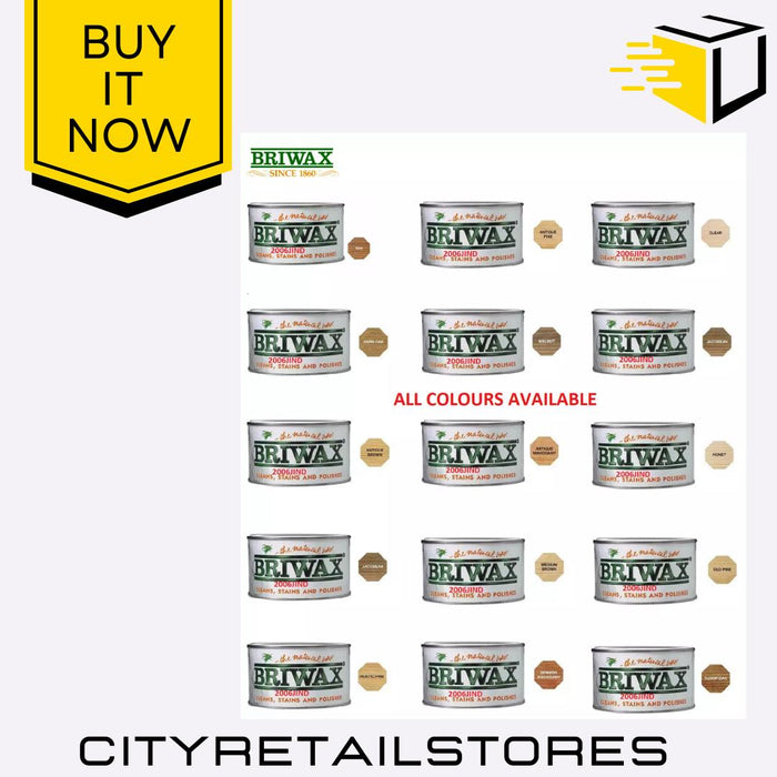 400g Furniture Stain Wax Polish Cleaner Restorer All Colours 400g Briwax