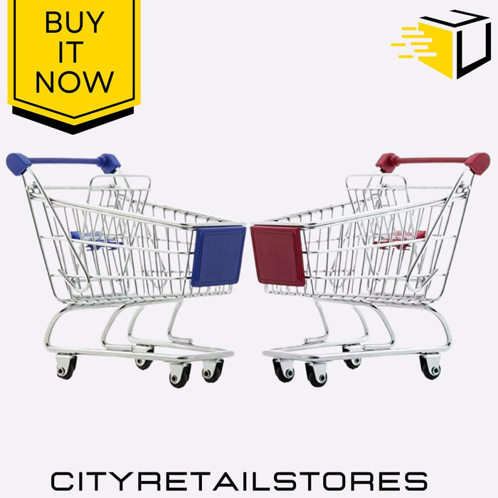 Apollo 14cm Mini Metal Trolley Assorted Colours Toy Storage Decor (Random Sent)