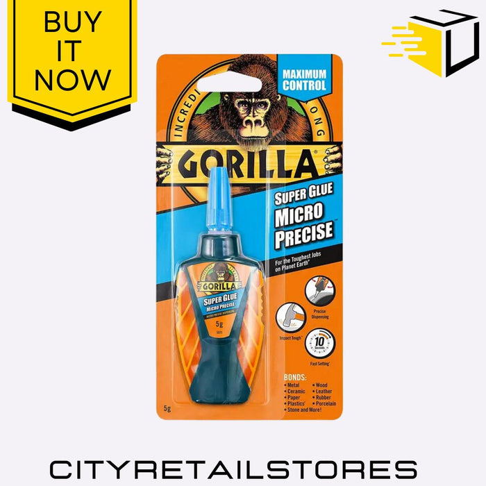 Gorilla Glue Super Glue Micro Precise Translucent Instant Bond Fast Strong 5g