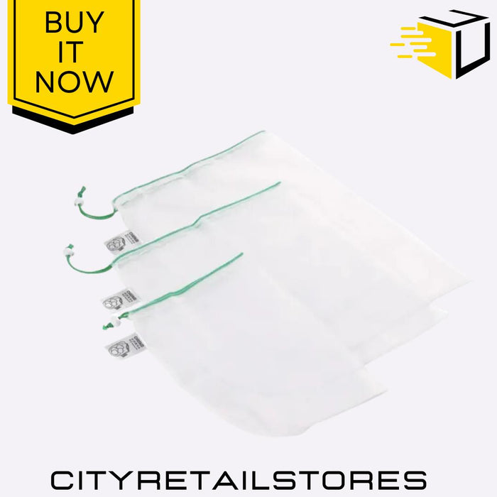 Reusable Veggie Bags Eco-Friendly Produce Storage Bags 3 Pack Chef Aid