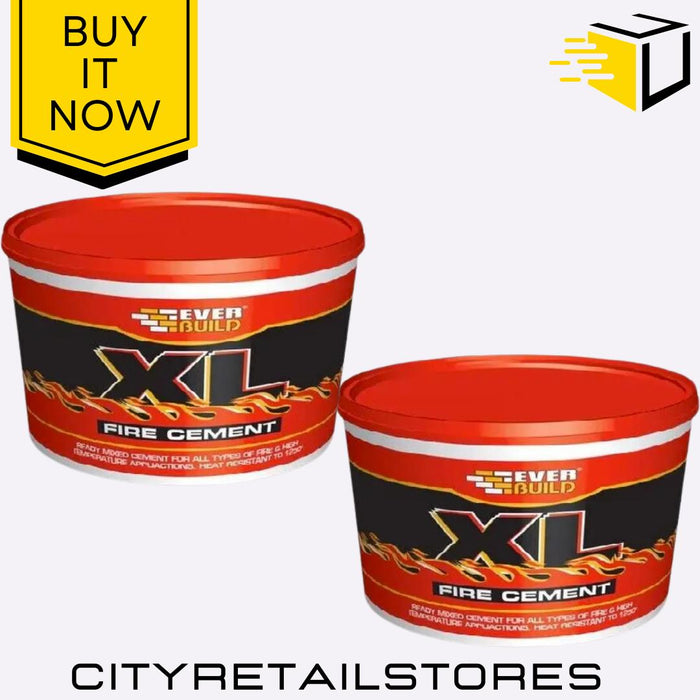 Ready Mixed XL Fire Cement High Temp Heatproof Sealant 1kg/500g Everbuild