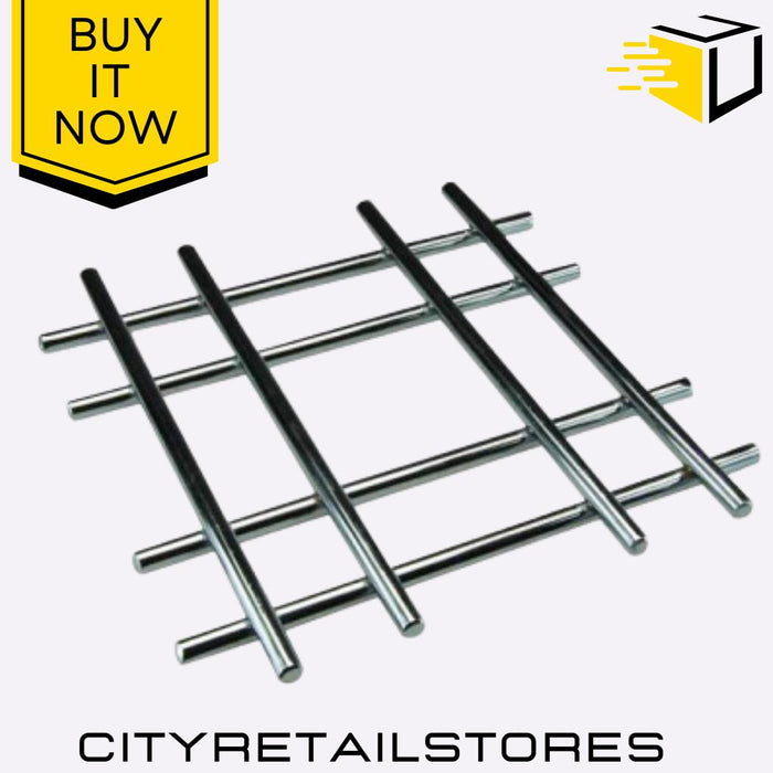 20cm Chrome Cross Trivet Heat Resistant, Non-Slip Kitchen Hot Pot Stand Apollo
