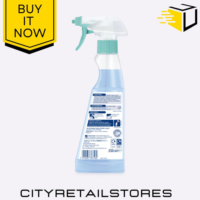 Fridge Hygiene Cleaner Anti-Bacterial Spray Removes Odours 250ml Dr Beckmann