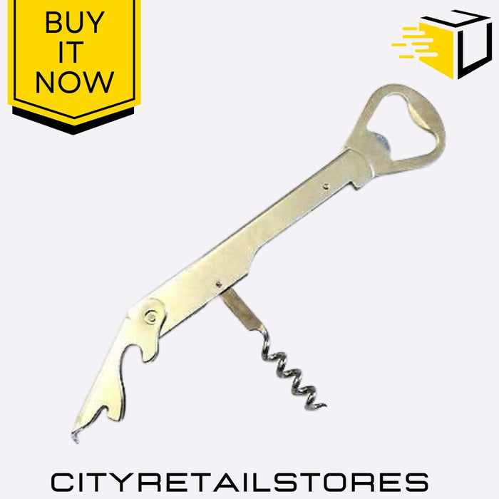 Folding Professional Double Corkscrew Drink Bottle Opener Durable Apollo