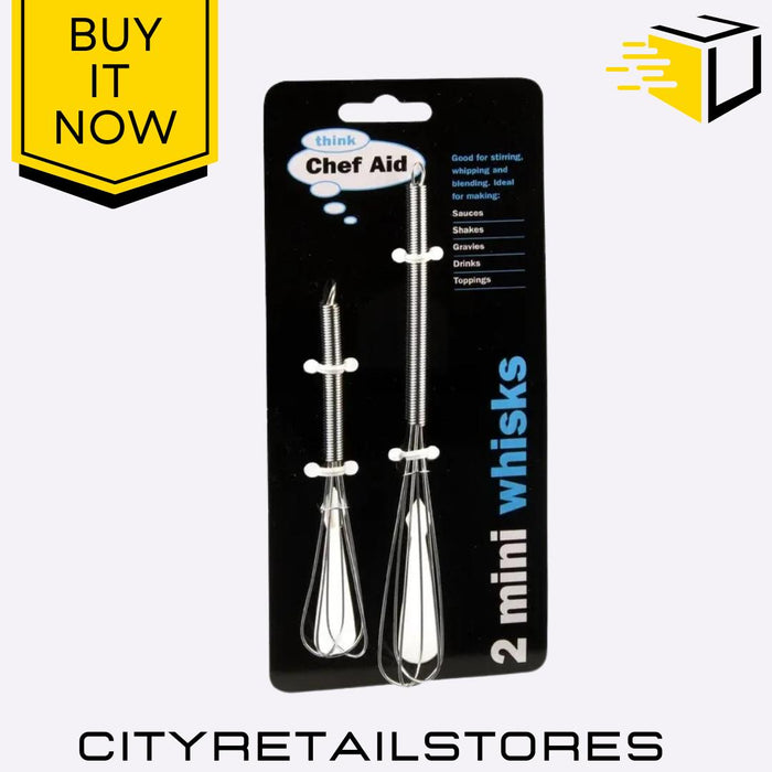 Whisk Steel & Rainbow Silicone, Mini Small Whisk For Cooking Chef Aid