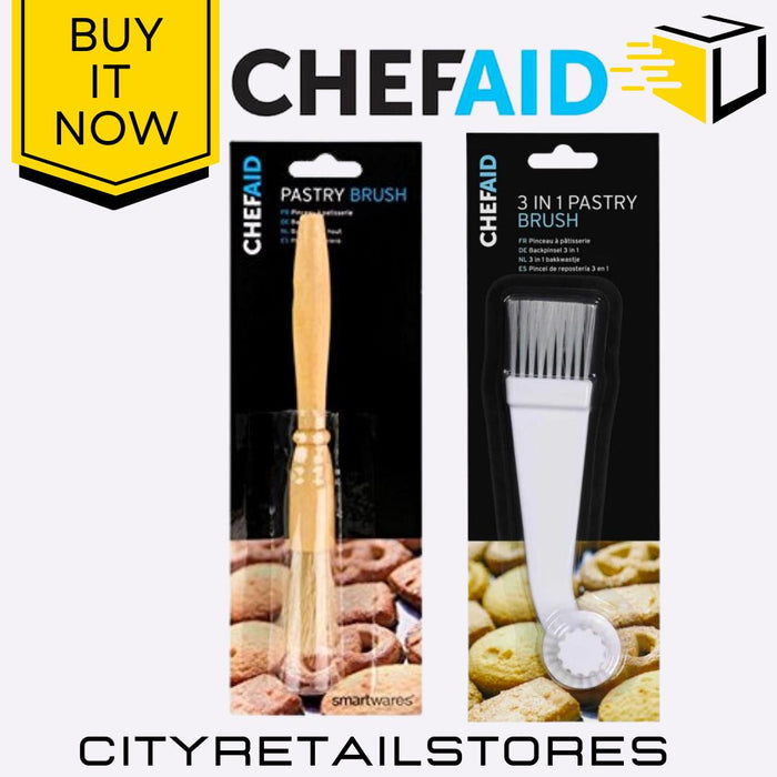 3-in-1 Pastry Brush + Wooden Pastry Brush Set Baking Tools For Kitchen Chef Aid