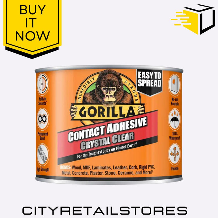 Contact Adhesive Crystal Clear Glue Tin Strong Multi-Purpose 250ml Gorilla