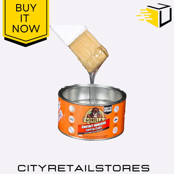 Contact Adhesive Crystal Clear Glue Tin Strong Multi-Purpose 250ml Gorilla