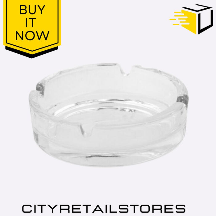 Apollo Round Glass Ashtray 10.5cm Stylish & Durable Smoking Accessory