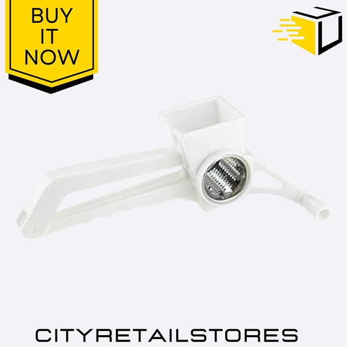 Apollo Rotary Grater White Effortless Cheese, Veg & Nut Grating Tool