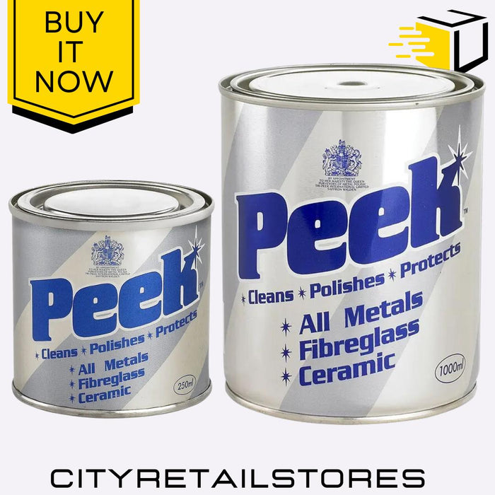 Multi Purpose Metal Polish Cleaner Cream Shine & Protect Tub 250ml/1L Peek