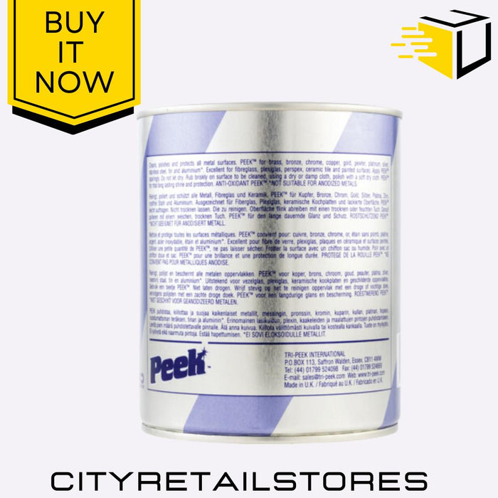 Multi Purpose Metal Polish Cleaner Cream Shine & Protect Tub 250ml/1L Peek