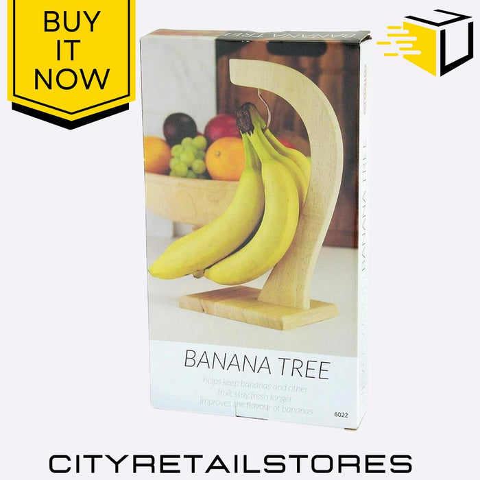 Rubberwood Banana Tree Stand Natural Wood Holder 29.5cm Durable Apollo
