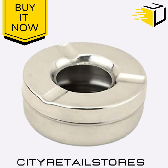 Stainless Steel Windproof Round Ashtray Durable 10cm Ash Tray For Indoor Apollo