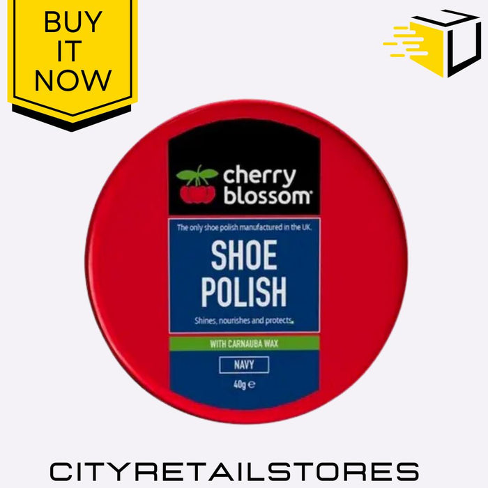 Shoe Polish Range Regimental Gloss Brown, Black, Navy, Dark 40g Cherry Blossom