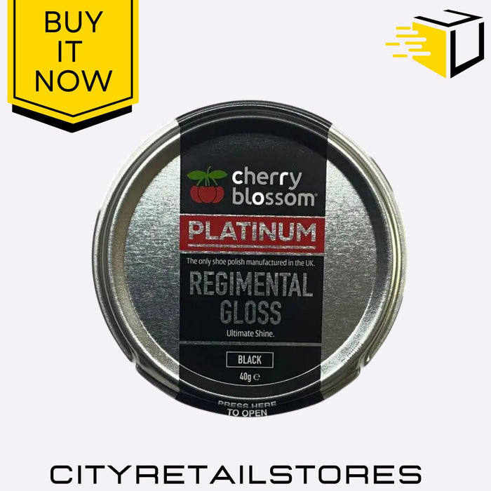 Shoe Polish Range Regimental Gloss Brown, Black, Navy, Dark 40g Cherry Blossom