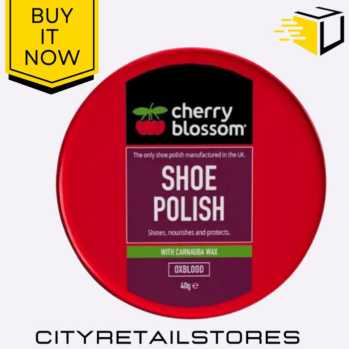 Shoe Polish Range Regimental Gloss Brown, Black, Navy, Dark 40g Cherry Blossom