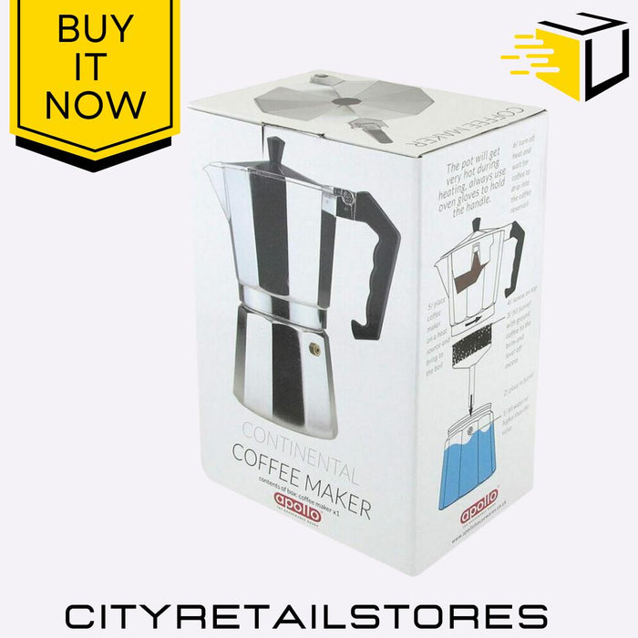 Coffee Maker 9 Cup Premium Espresso Percolator For Home Or Camp 450ml Apollo