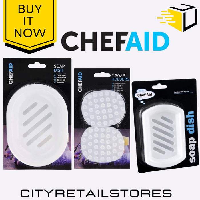 Soap Holder Dish Box 2 Suction Cups Bathroom Organizer Soap Tray Chef Aid