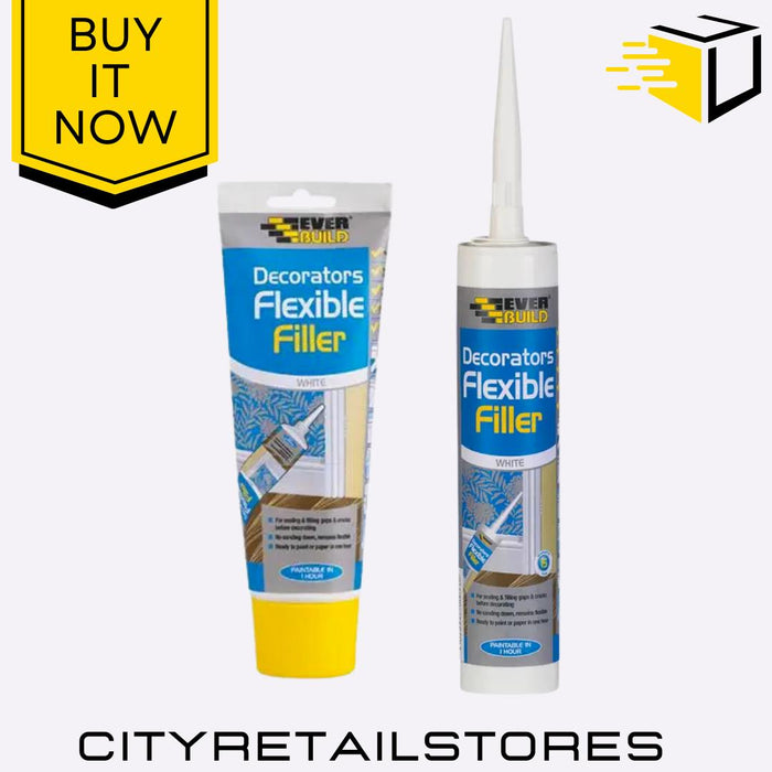 Flexible Decorators Filler White Squeeze In & Exterior 200ml/290ml Everbuild