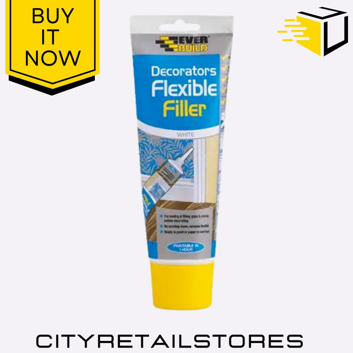 Flexible Decorators Filler White Squeeze In & Exterior 200ml/290ml Everbuild