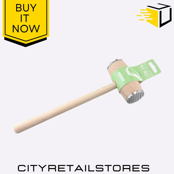 Beech Wood Meat Mallet Tenderizer Dual Sided Durable Kitchen Tool Meat Apollo