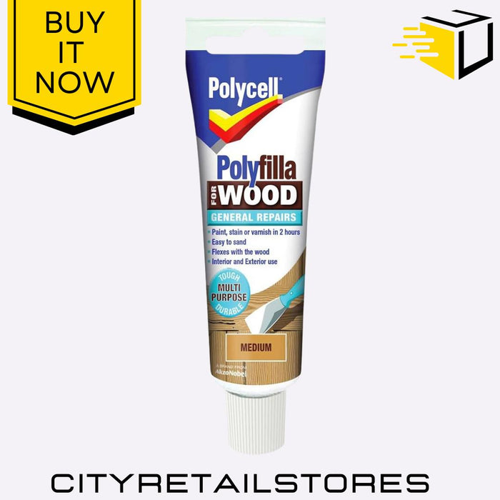 Polyfilla Wood General Repairs Tube Dark / Medium / Light All 75g Polycell