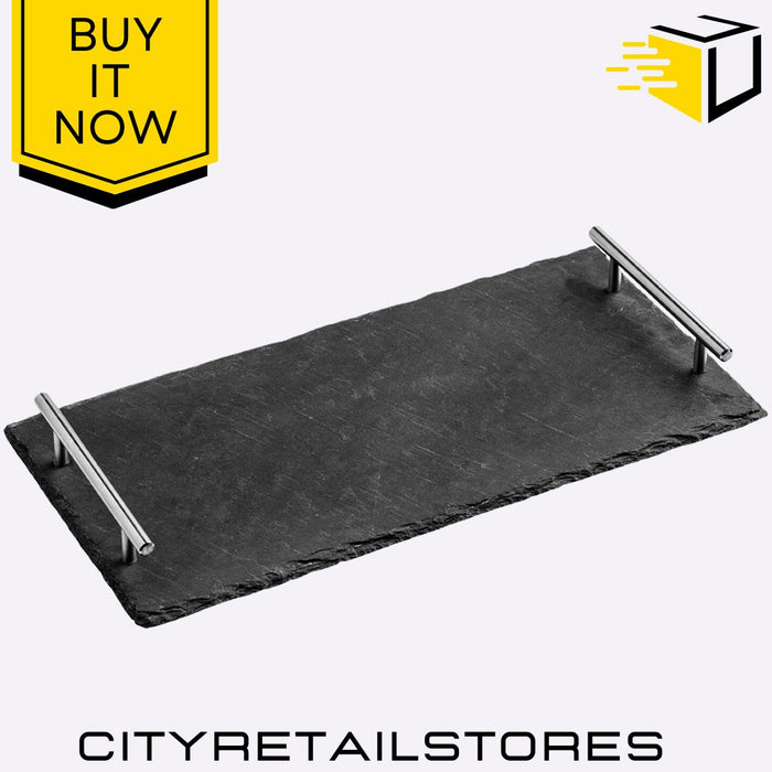 Slate Serving Tray Elegant Natural Stone Platter for Food Display, Cheese Apollo
