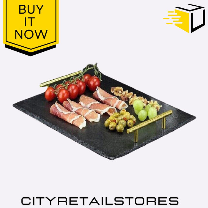 Slate Serving Tray Elegant Natural Stone Platter for Food Display, Cheese Apollo