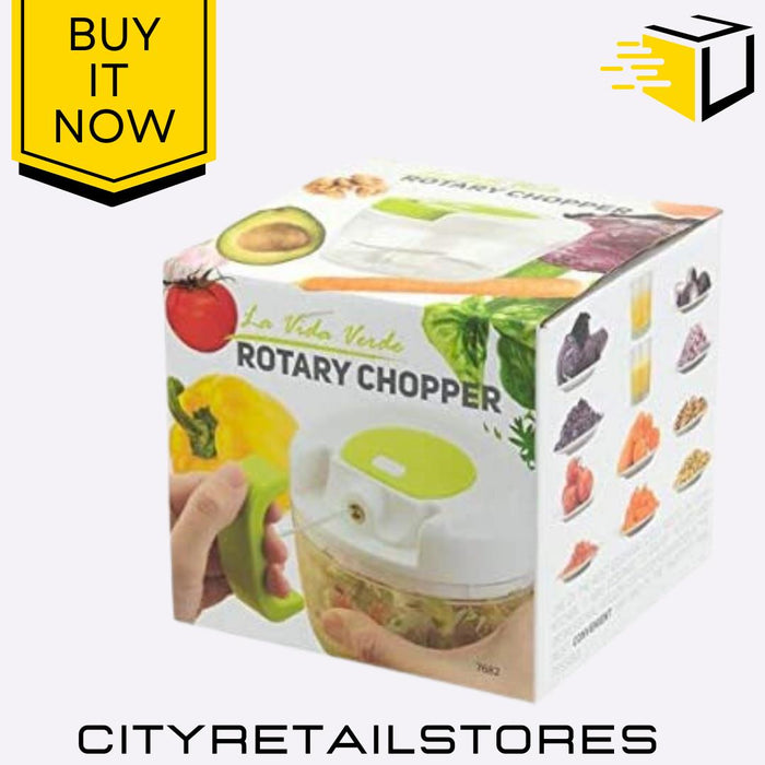 Rotary Pull Cord Large Food Chopper with Whisk Easy Use 13 x 14 x 13cm Apollo