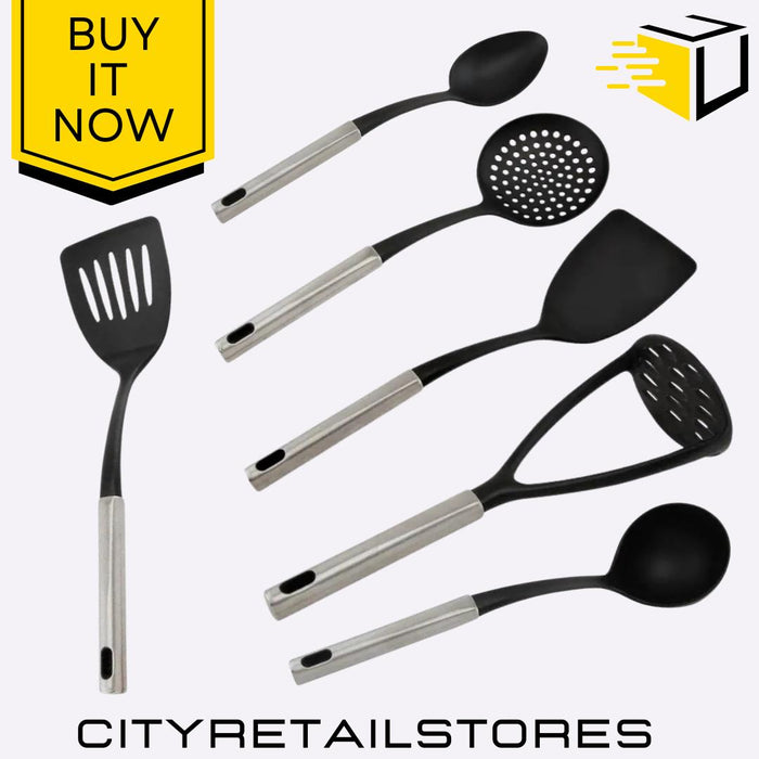 Nylon Kitchen Utensils Skimmer, Turner, Masher, Ladle, Spoon Resistant Apollo