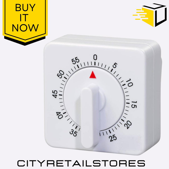 Mechanical Kitchen Timer 1 Hour / 60 Minutes Easy Use, No Batteries Apollo