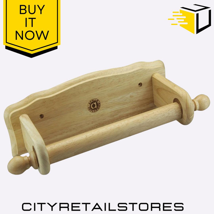 Wall Mounted Wooden Towel Holder Rustic Bathroom Towel Rail Storage Apollo