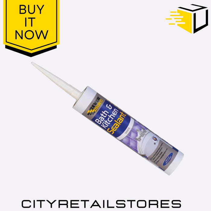 Bath & Kitchen Sealant White Waterproof Mould Resistant Flexible 290ml Everbuild