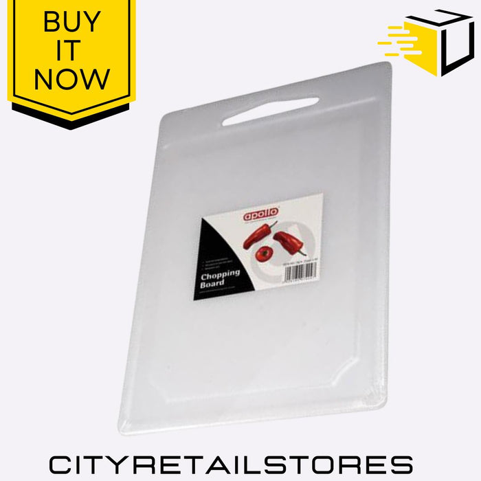35cm x 25cm White Polypropylene Chopping Board Non-Slip Durable Kitchen Apollo