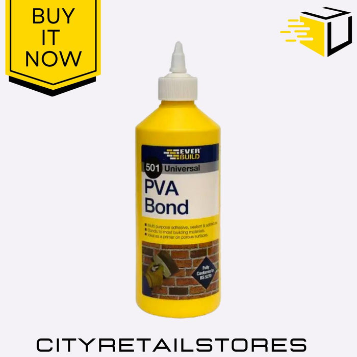 501 PVA Bond Multi-Purpose Adhesive & Sealer DIY & Building 500ml / 1L Everbuild