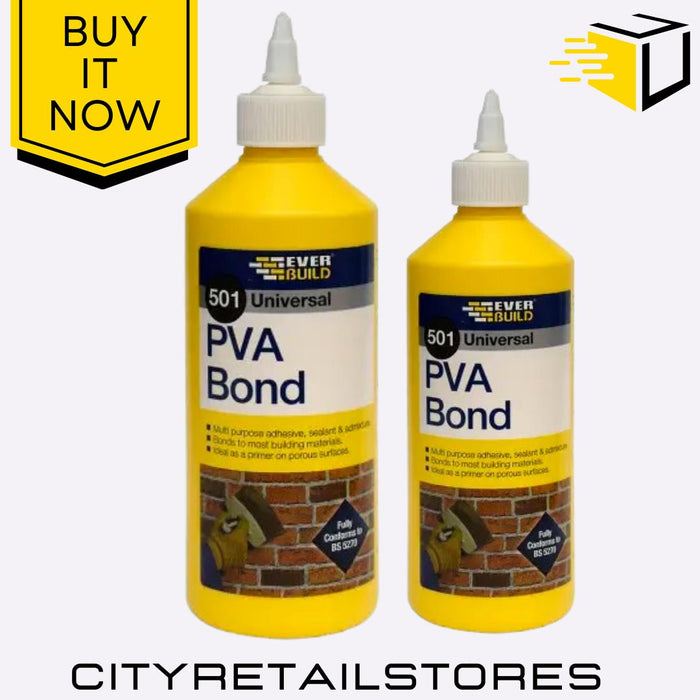 501 PVA Bond Multi-Purpose Adhesive & Sealer DIY & Building 500ml / 1L Everbuild