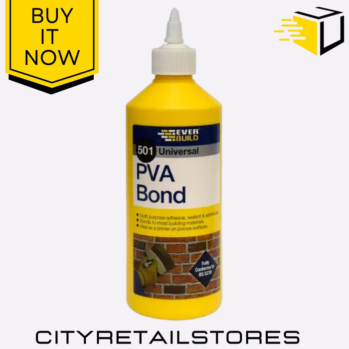 501 PVA Bond Multi-Purpose Adhesive & Sealer DIY & Building 500ml / 1L Everbuild